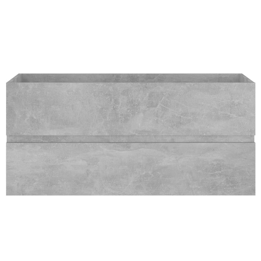 Wastafelkast Met Ingebouwde Wastafel Spaanplaat Betongrijs 100 x 38.5 x 45 cm met kraan & afvoer