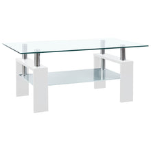 Salontafel 95X55X40 Cm Gehard Glas Transparant En Wit