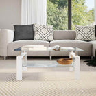 Salontafel 95x55x40 cm glas wit