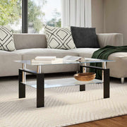 Salontafel 95x55x40 cm glas melamine