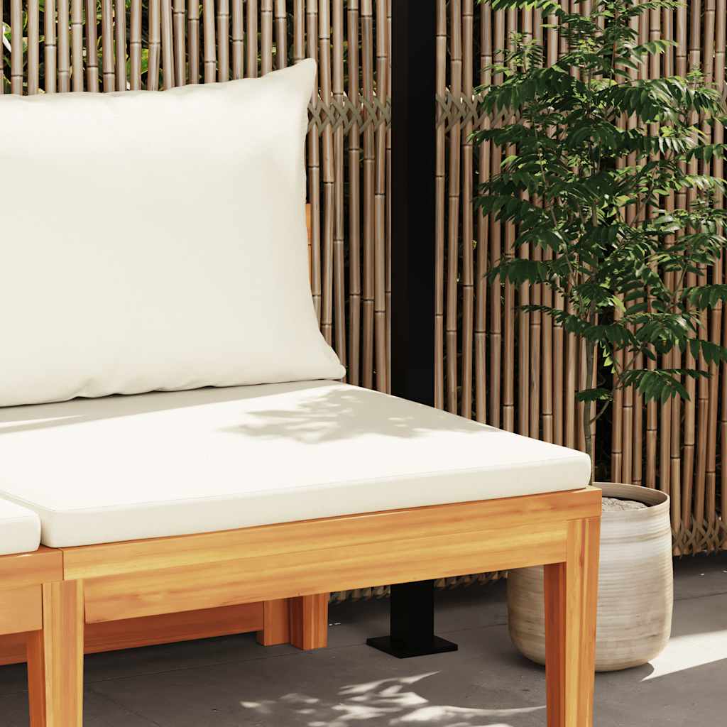 Tuinbank Met Tafel En Te Kussens Massief Acaciahout 1 Crèmewit
