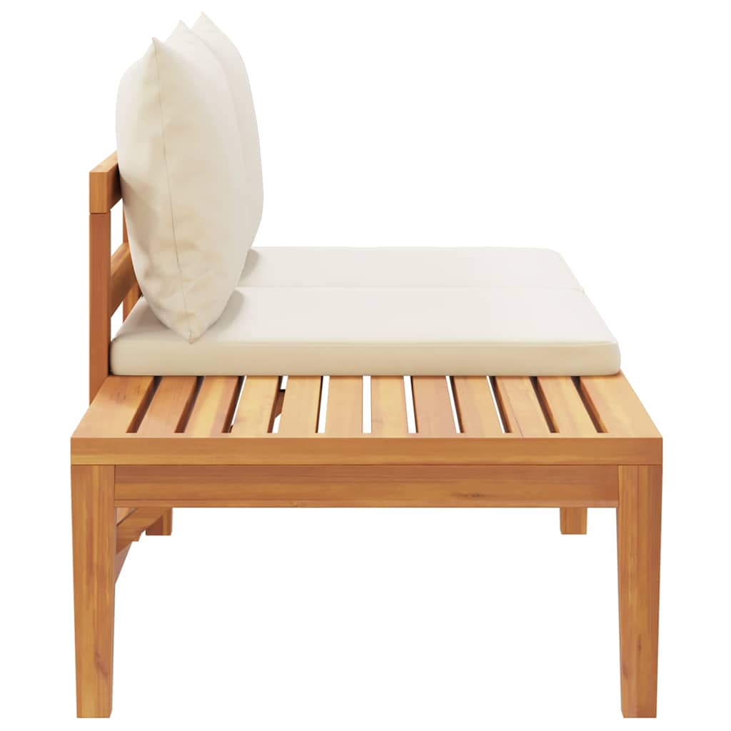 Tuinbank Met Tafel En Te Kussens Massief Acaciahout 1 Crèmewit