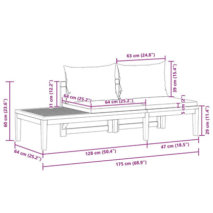 Tuinbank Met Tafel En Te Kussens Massief Acaciahout 1 Crèmewit