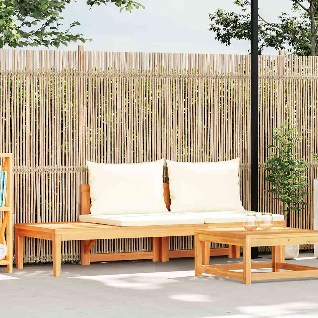 Tuinbank Met Tafel En Te Kussens Massief Acaciahout 1 Crèmewit