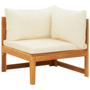 Hoekbank acaciahout crèmewit 66x66x60 cm