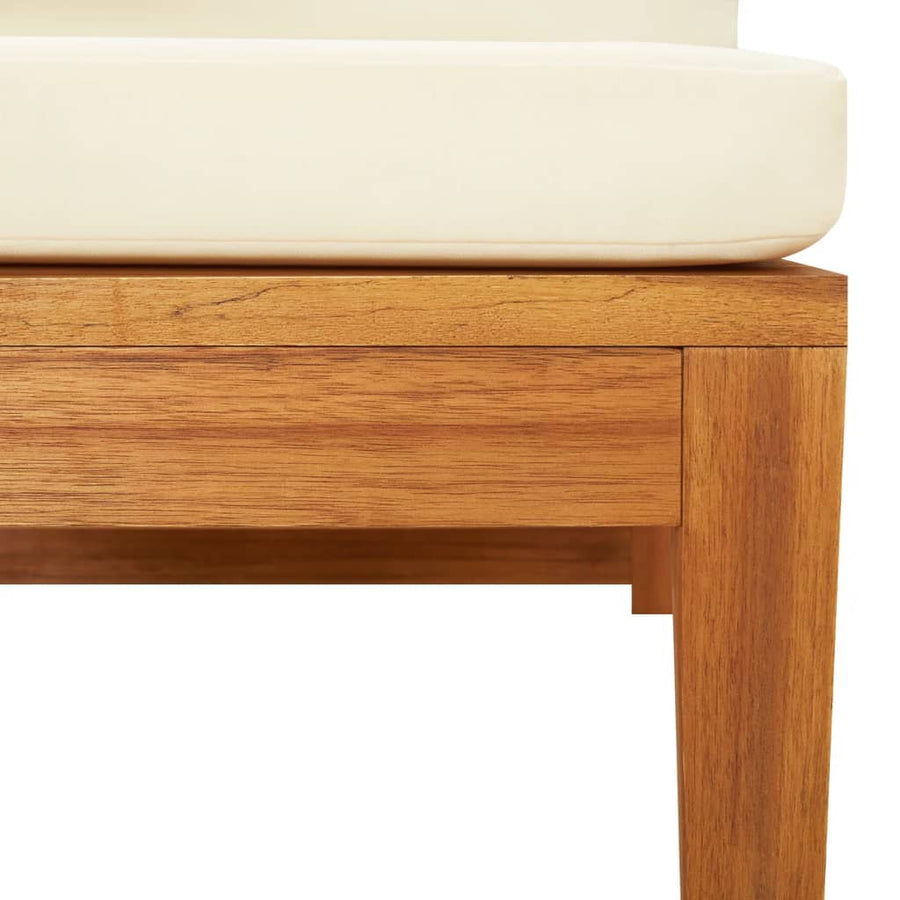Met Te Kussens Massief Acaciahout Crèmewit Hoekbank