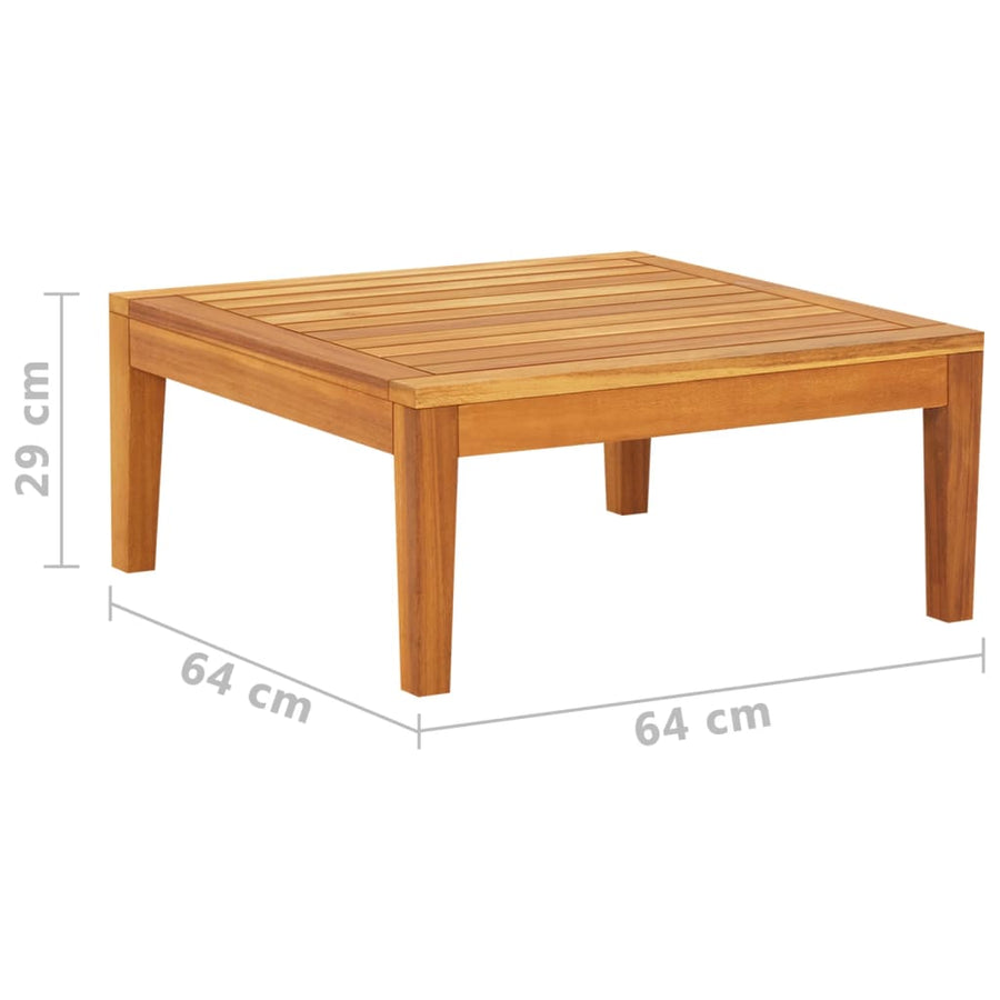 2-Delige Loungeset Met Te Kussens Acaciahout Crèmewit hoek + Tafel