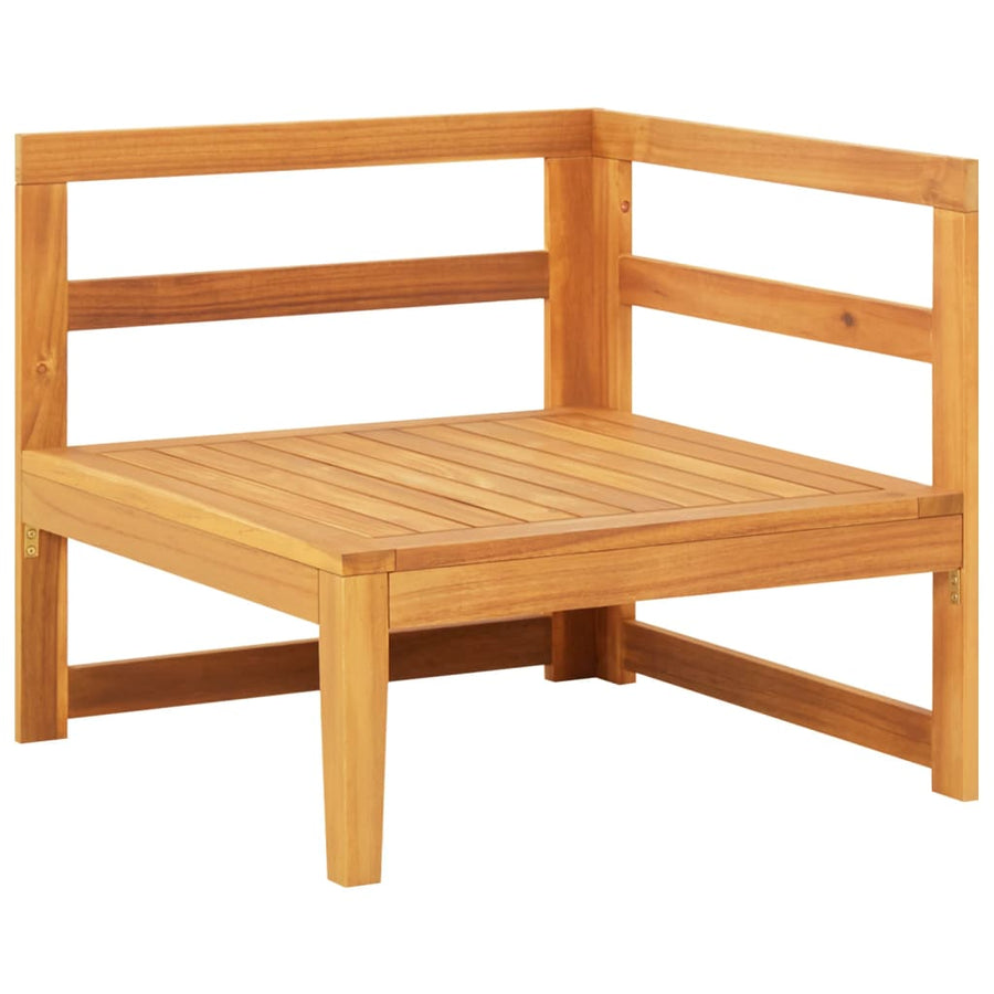 2-Delige Loungeset Met Te Kussens Acaciahout Crèmewit hoek + Tafel