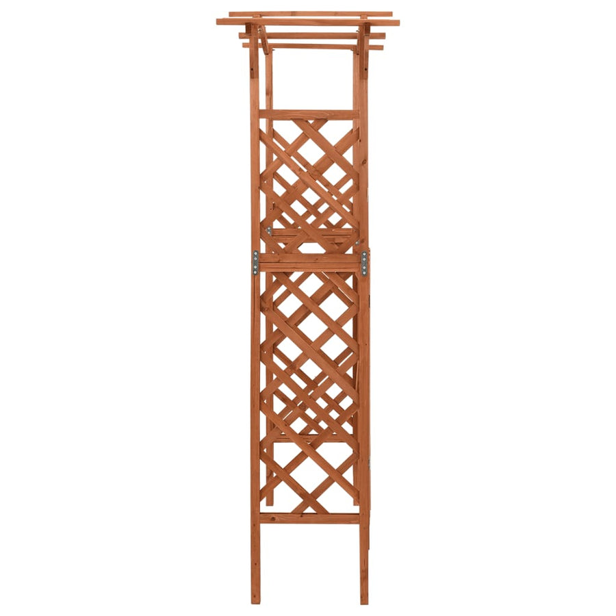 Pergola Met Poort 6X40X204 Cm Massief Vurenhout Grijs Bruin