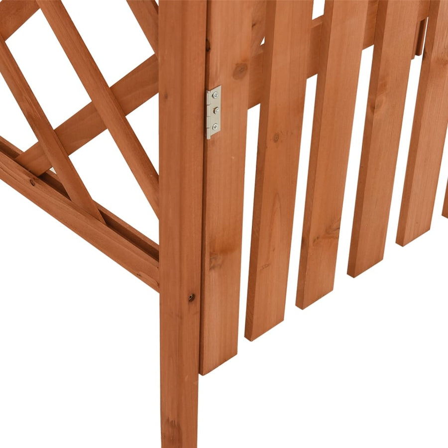Pergola Met Poort 6X40X204 Cm Massief Vurenhout Grijs Bruin