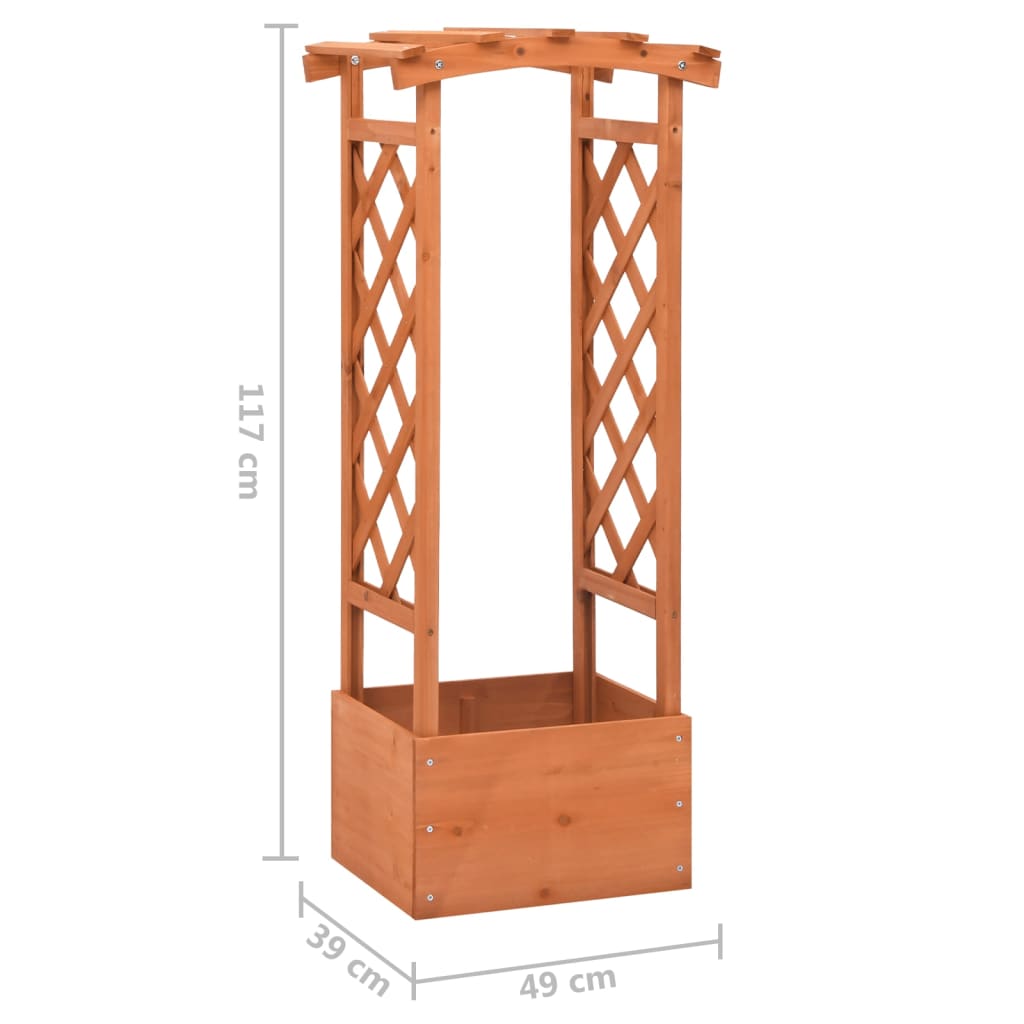 Latwerkplantenbak Met Boog Vurenhout 49 x 39 x 117 cm