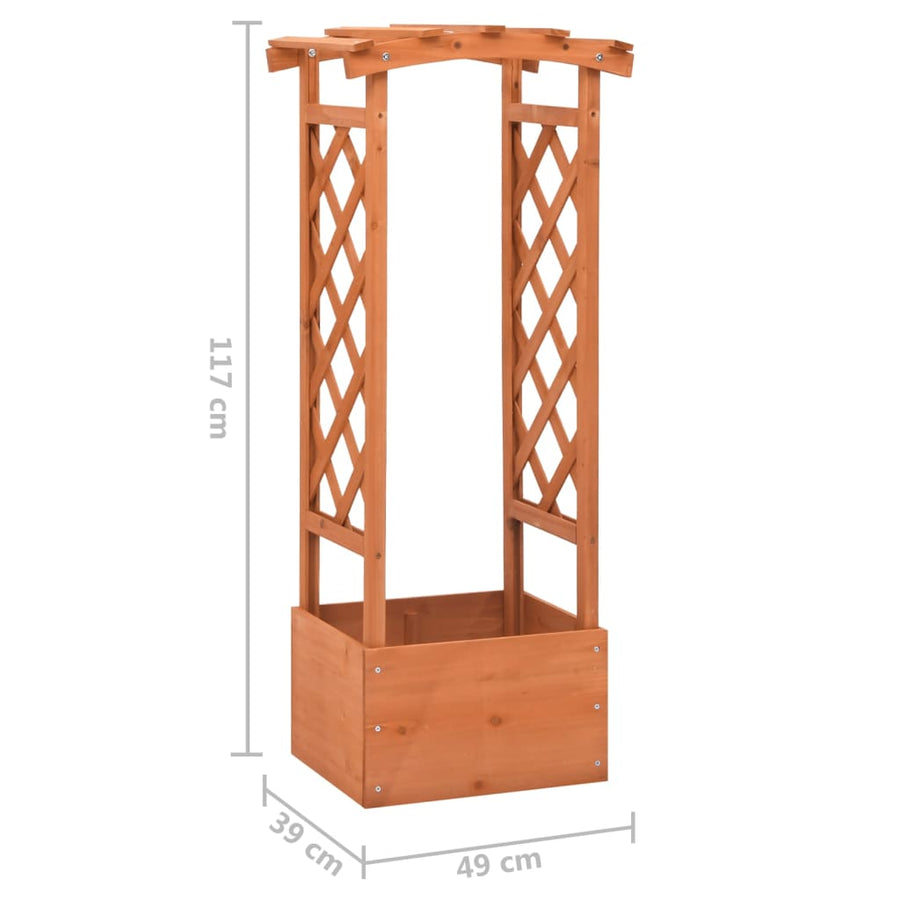 Latwerkplantenbak Met Boog Vurenhout 49 x 39 x 117 cm