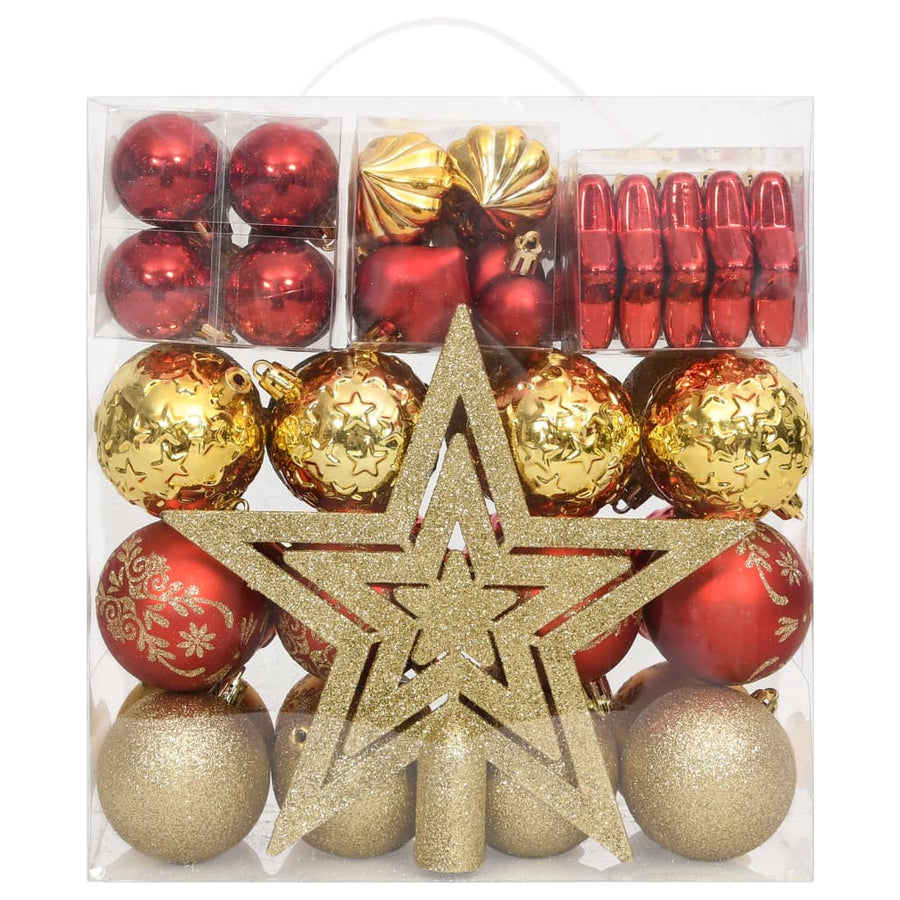 70-Delige Kerstballenset En Rood Goud