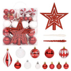 Kerstballenset 64 stuks rood wit