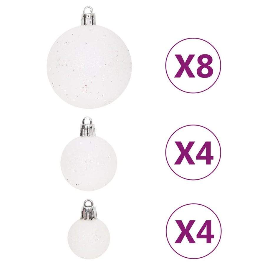 64-Delige Kerstballenset En Wit Rood