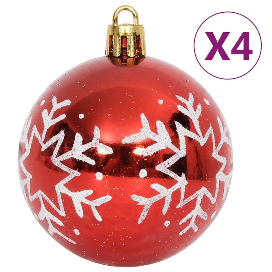 64-Delige Kerstballenset En Wit Rood