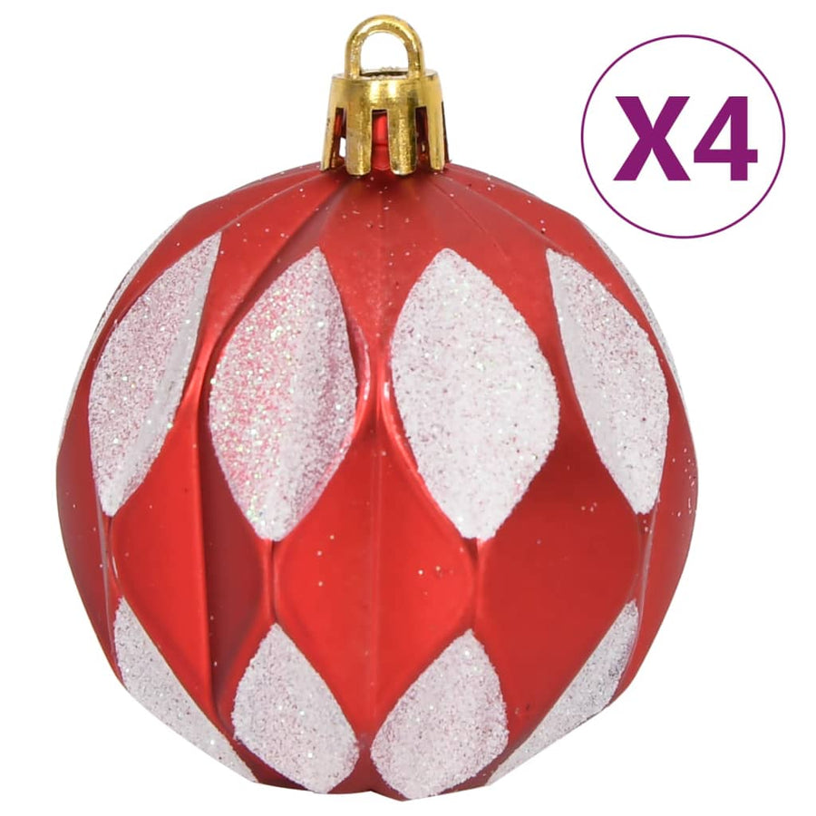 64-Delige Kerstballenset En Wit Rood
