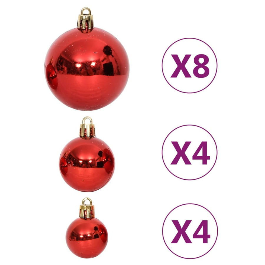 64-Delige Kerstballenset En Wit Rood