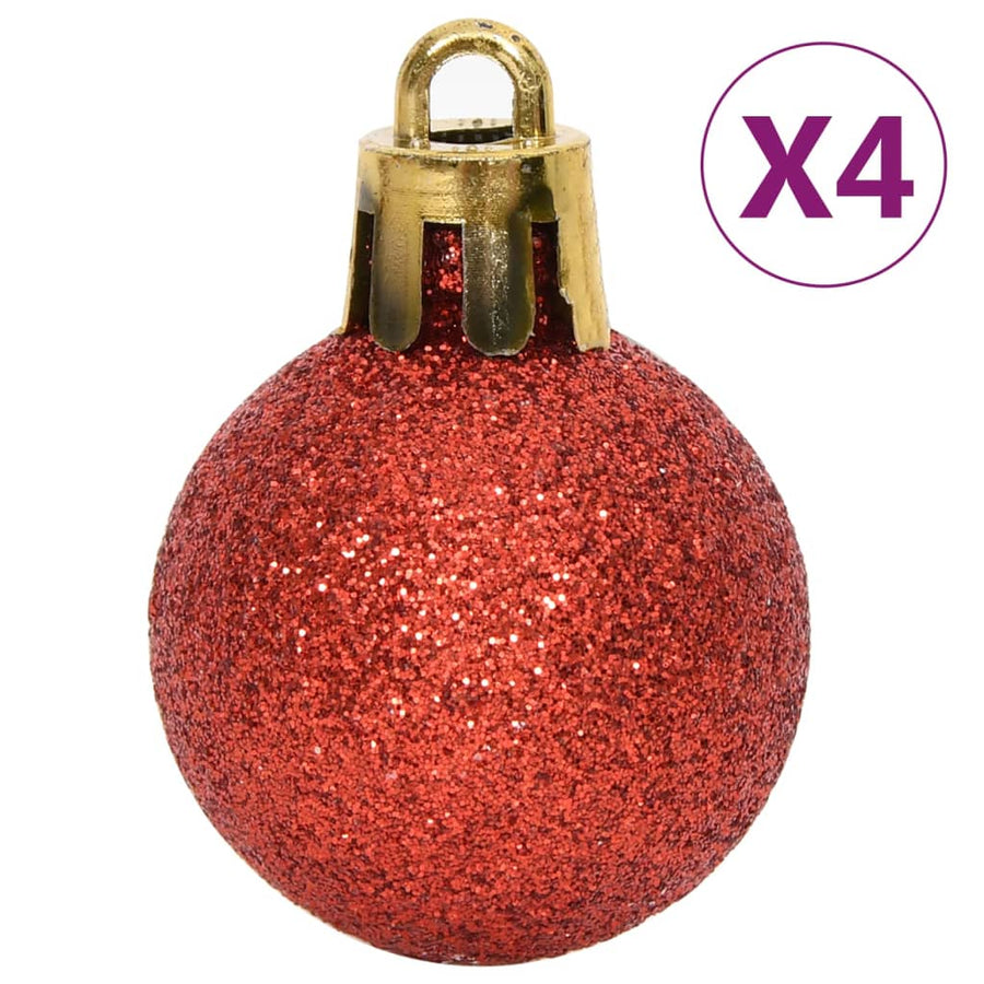 64-Delige Kerstballenset En Wit Rood