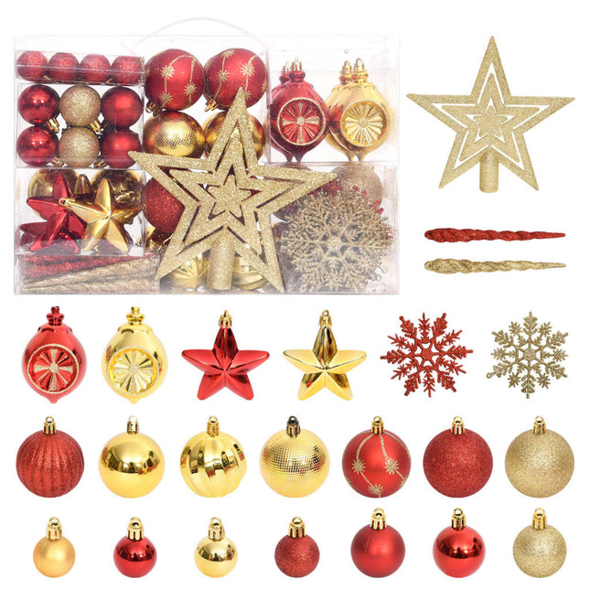 108-Delige Kerstballenset Goud En Rood