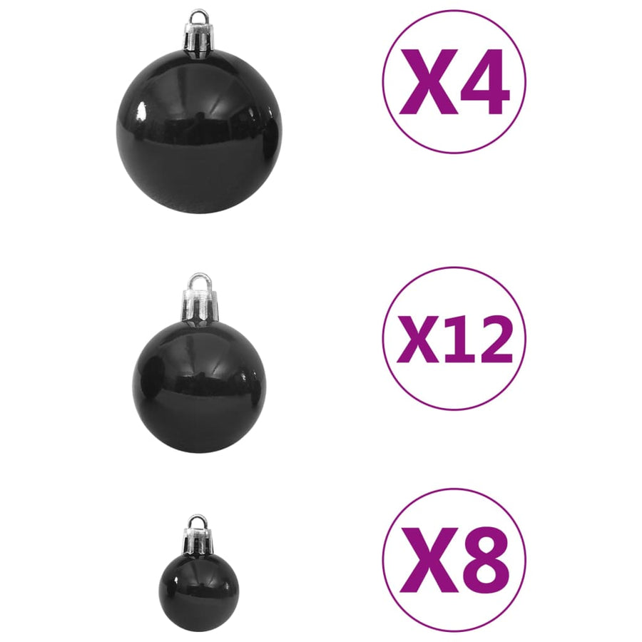 -Delige Kerstballenset Zwart