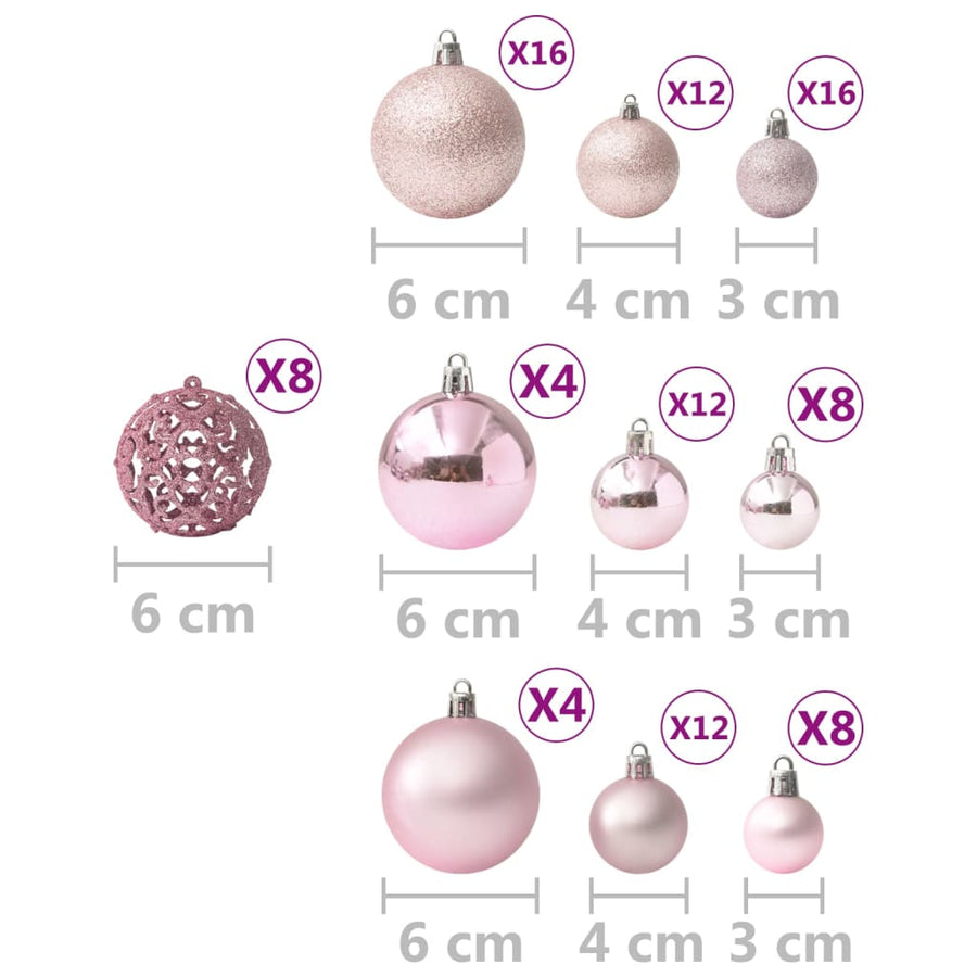 100-Delige Kerstballenset Roze