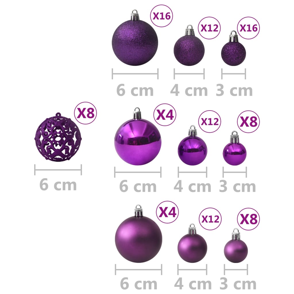 100-Delige Kerstballenset Paars