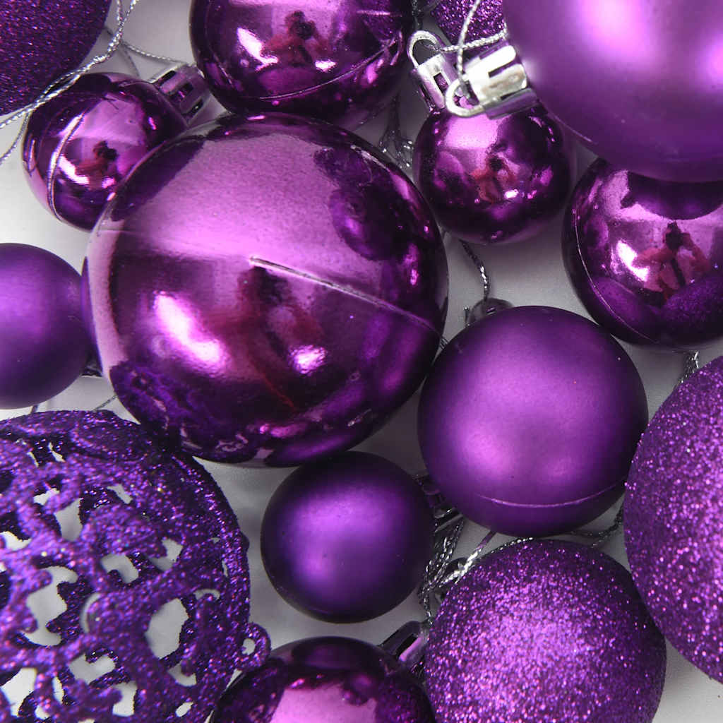 100-delige Kerstballenset paars