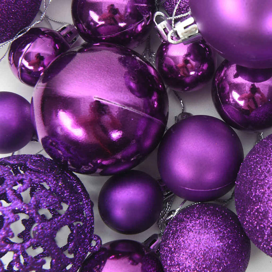 100-delige Kerstballenset paars