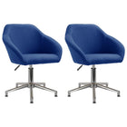 Eetkamerstoelen Draaibaar Stof 2 Blauw