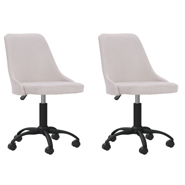 Eetkamerstoelen 2 st draaibaar stof crèmekleurig 2 crème