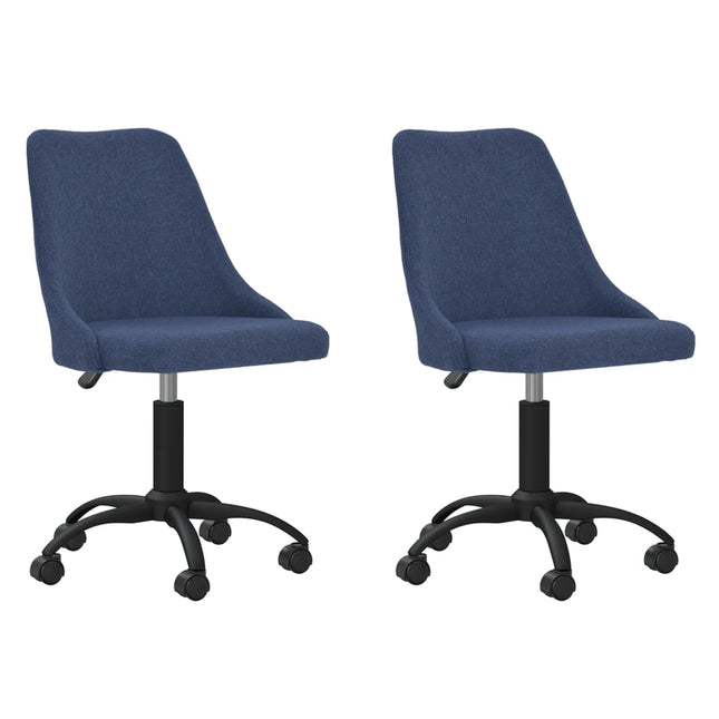 Eetkamerstoelen 2 st draaibaar stof blauw 2 Blauw