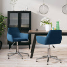 Eetkamerstoelen draaibaar 2 st fluweel blauw 2 Blauw