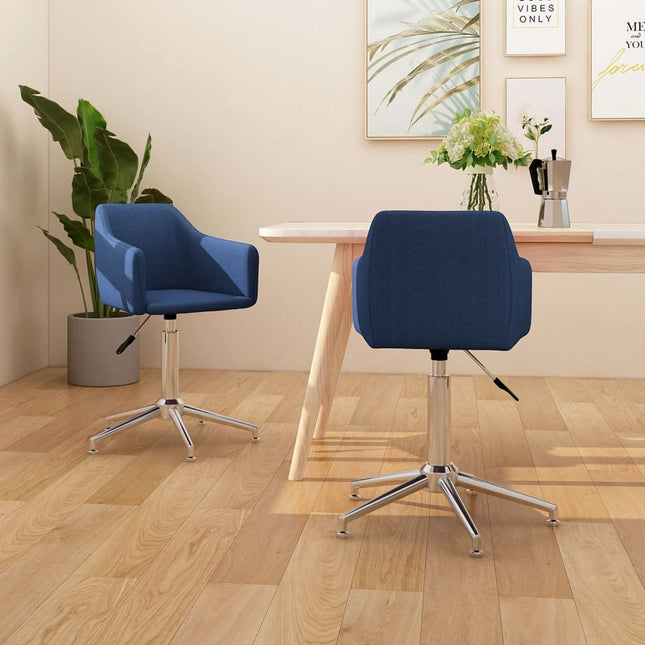 Eetkamerstoelen Draaibaar Stof Blauw