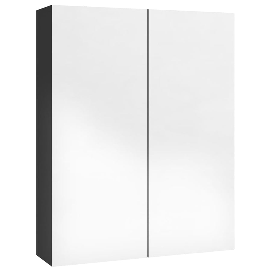 Badkamerkast Met Spiegel 60X5X75 Cm Mdf 1 Glanzend zwart