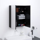 Bathroom cabinet with mirror 60x15x75 cm MDF high gloss black