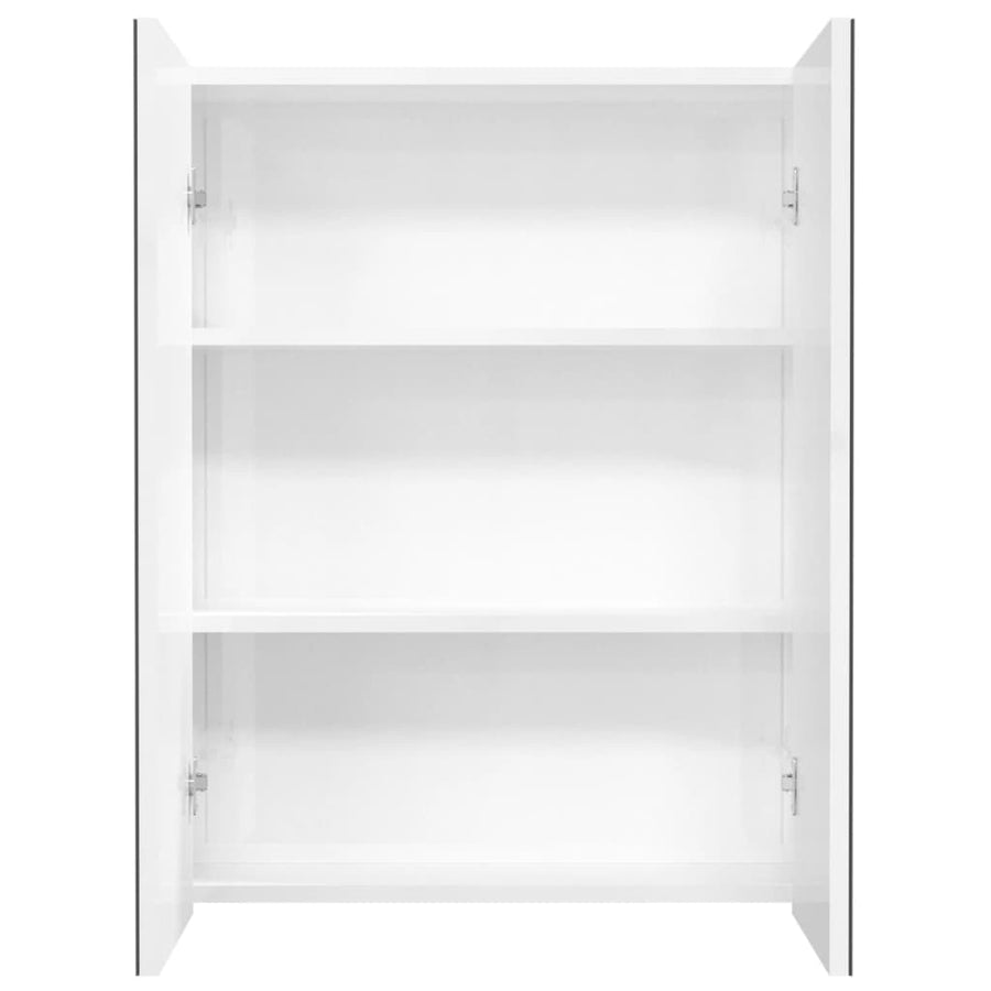 Badkamerkast Met Spiegel 60X5X75 Cm Mdf Glanzend wit