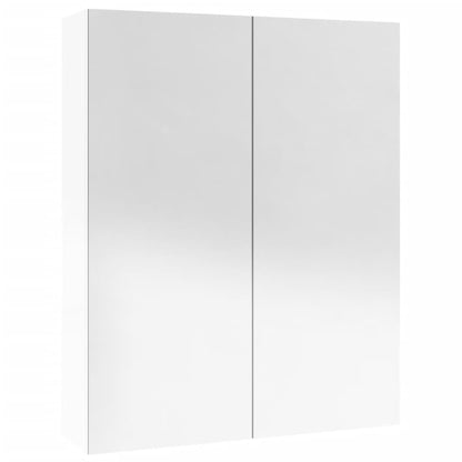 Badkamerkast Met Spiegel 60X5X75 Cm Mdf Glanzend wit