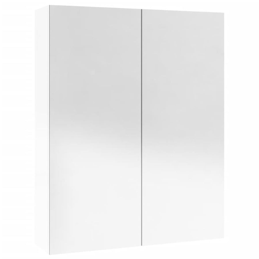 Badkamerkast Met Spiegel 60X5X75 Cm Mdf Glanzend wit