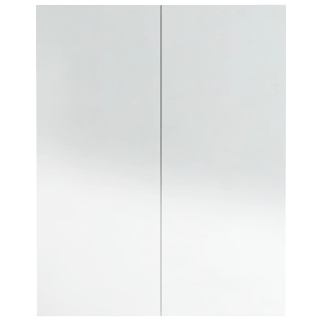 Badkamerkast Met Spiegel 60X5X75 Cm Mdf Glanzend wit