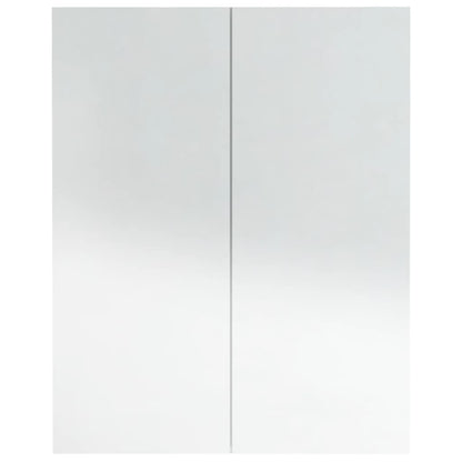 Badkamerkast Met Spiegel 60X5X75 Cm Mdf Glanzend wit
