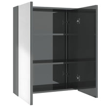 Badkamerkast Met Spiegel 60X15X75 Cm Mdf Glanzend grijs