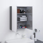 Bathroom Cabinet with Mirror 60x15x75 cm MDF Glossy Grey