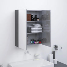 Badkamerkast Met Spiegel 60X15X75 Cm Mdf Glanzend grijs