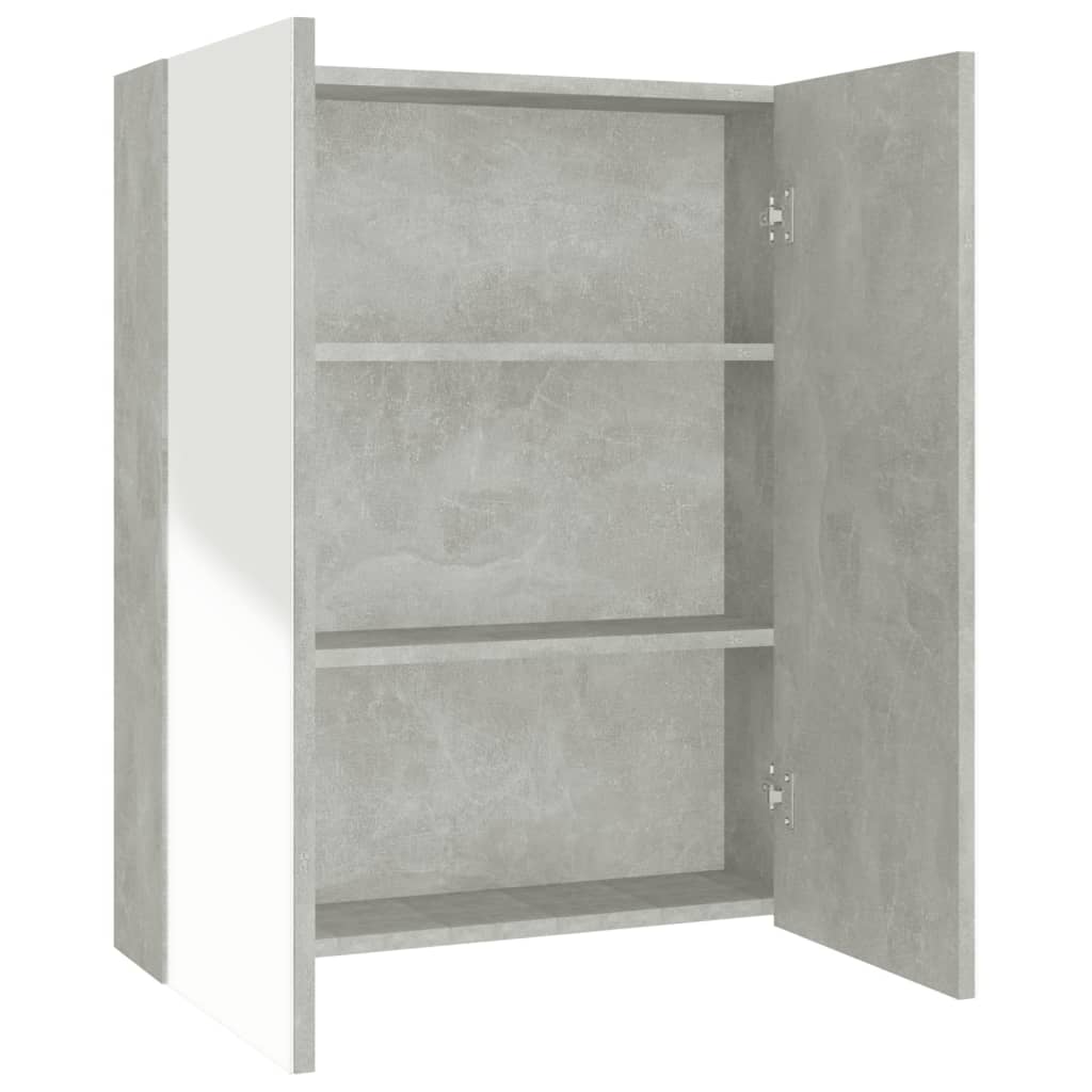 Badkamerkast Met Spiegel 60X15X75 Cm Mdf Betongrijs