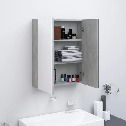 Badkamerkast Met Spiegel 60X15X75 Cm Mdf Betongrijs