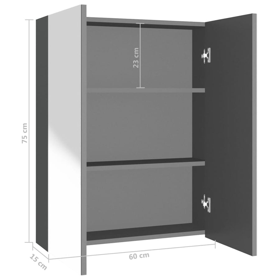 Badkamerkast Met Spiegel 60X5X75 Cm Mdf Kleurig Antraciet