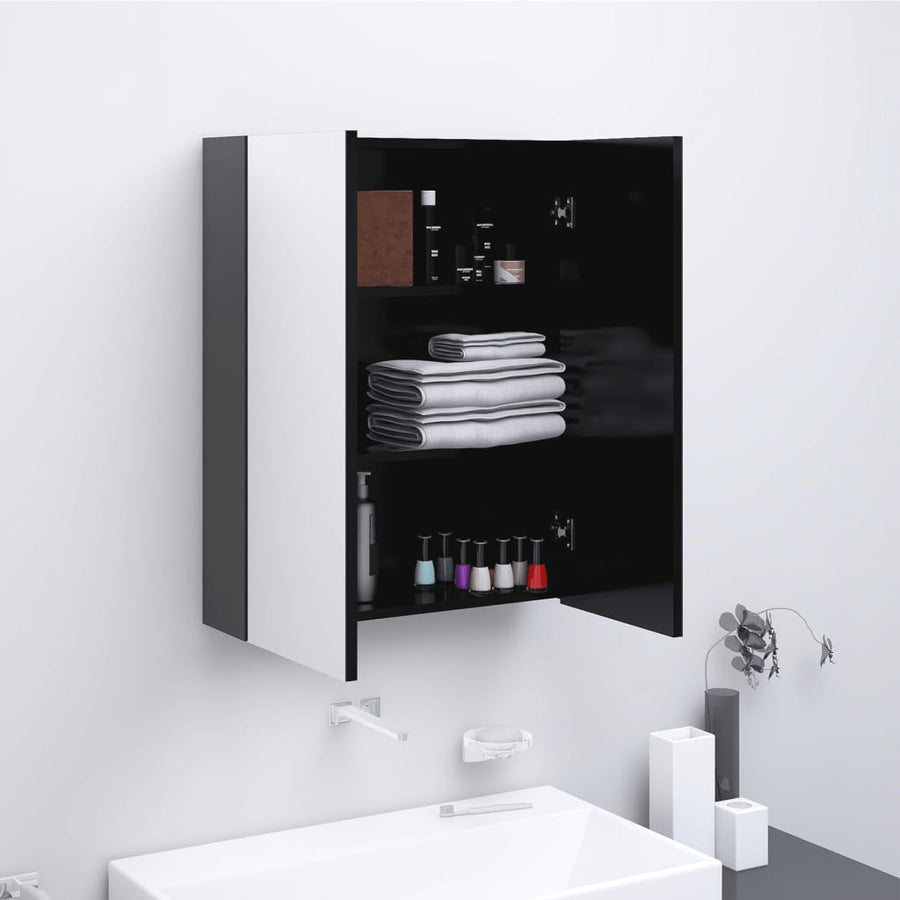 Badkamerkast Met Spiegel 60X5X75 Cm Mdf Kleurig Antraciet