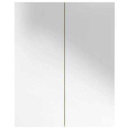 Badkamerkast Met Spiegel 60X5X75 Cm Mdf Kleurig Wit en eiken