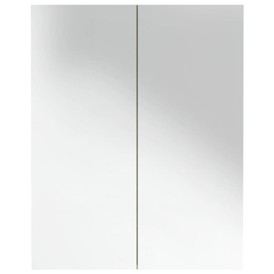 Badkamerkast Met Spiegel 60X5X75 Cm Mdf Kleurig Wit en eiken
